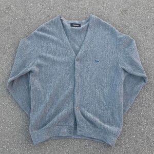 Vintage IZOD Lacoste Grey V-Neck Cardigan